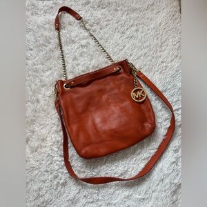 Michael Michael Kors Jet Set leather bag in burnt orange